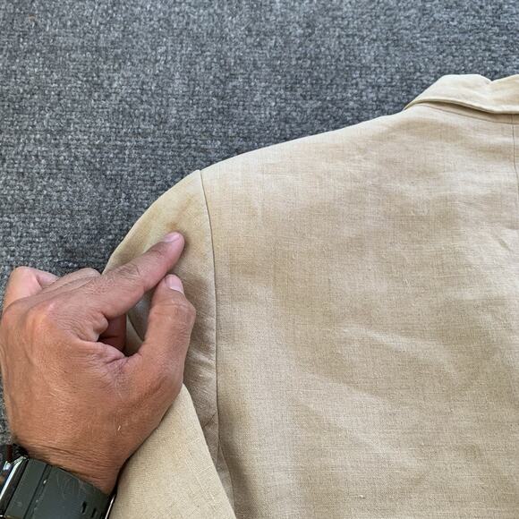 Casual Corner Blazer Womens 10 Beige 100% Linen Career Classic - Picture 4 of 11